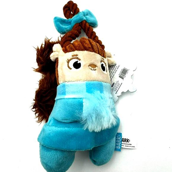 BARK BOX | NEW Fluffy Sue Medium‎ Plush Dog Toy Squeak Crinkle t-shirt rope Who - Picture 1 of 6